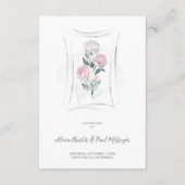 Classic Cute Floral Peonies Bunch in Gray & Pink Informatiekaartje (Voorkant)