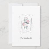 Classic Cute Floral Peonies Bunch in Gray & Pink Save The Date (Voorkant)
