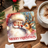 Classic Cute Santa Claus Rudolph Holiday Coasters Kartonnen Onderzetters