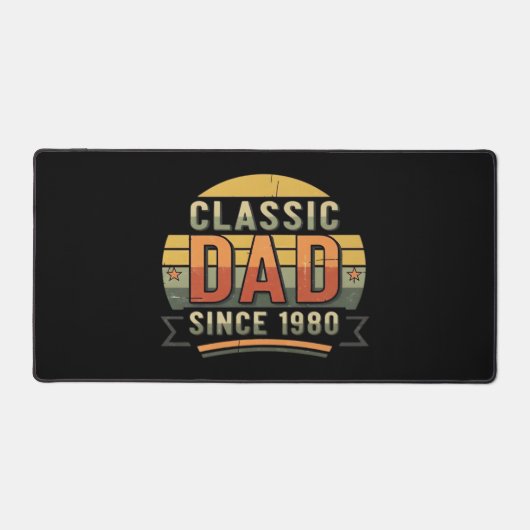 Classic Dad Since 1980 Vintage Retro Bureaumat (Voorkant)