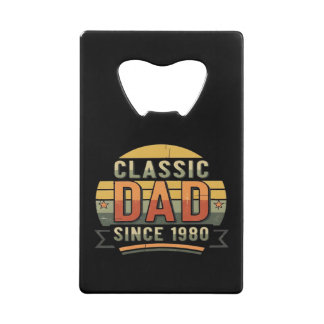 Classic Dad Since 1980  Vintage Retro  Creditkaart Flessenopener