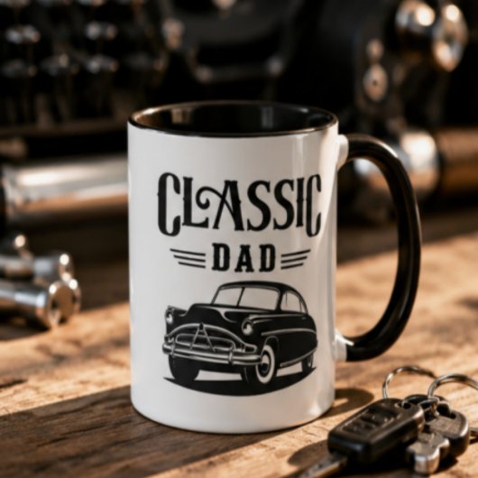 Classic Dad Vintage Car Coffee  Mok