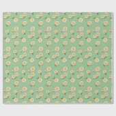 Classic Daisies en Groene  Bloemen Cadeaupapier (Vlak)