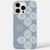 Classic Damask Abstracte geometrische cadet grijs Case-Mate iPhone Case (Achterkant)