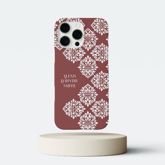Classic Damask Abstracte geometrische pastel rood Case-Mate iPhone Case