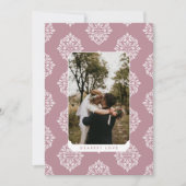 Classic Damask Elegant Script Valentine's Day Card (Voorkant)