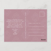 Classic Damask Elegant Script Valentine's Day Card Briefkaart (Achterkant)