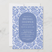 Classic Damask Floral Bridal Shower Uitnodiging (Voorkant)