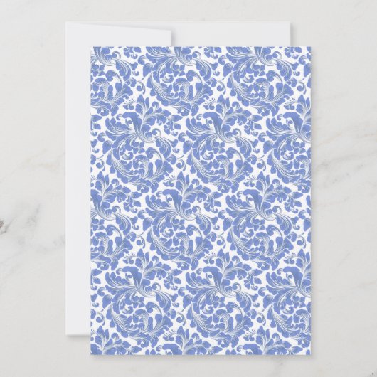 Classic Damask Floral Bridal Shower Uitnodiging (Achterkant)