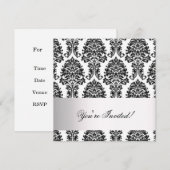 Classic Damask Invitation Kaart (Voorkant / Achterkant)