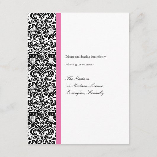 Classic Damask-ontvangstkaart Informatiekaartje (Voorkant)