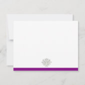 Classic Damask Paarse RSVP-kaart RSVP Kaartje (Achterkant)