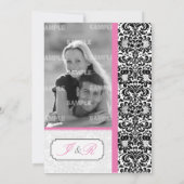 Classic Damask Photo Wedding Kaart (Achterkant)