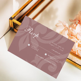 Classic Damask Roos Taupe Fotobruiloft RSVP