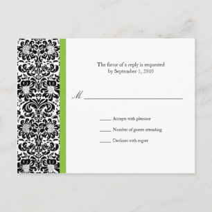 Classic Damask RSVP-Briefkaart Uitnodiging Briefkaart