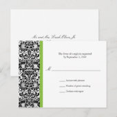 Classic Damask RSVP-Briefkaart Uitnodiging Briefkaart (Voorkant / Achterkant)