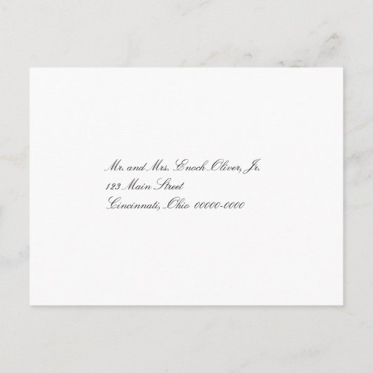 Classic Damask RSVP-Briefkaart Uitnodiging Briefkaart (Achterkant)