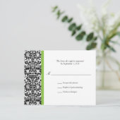 Classic Damask RSVP-Briefkaart Uitnodiging Briefkaart (Staand voorkant)