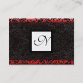 CLASSIC DAMASK SQUARE MONOGRAM zwart goud metalen Visitekaartje (Achterkant)