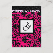 CLASSIC DAMASK SQUARE MONOGRAM zwart wit goud Visitekaartje (Achterkant)