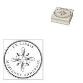 Classic Damask & Typography Custom Name Ex Libris Rubberstempel (Gestempeld)