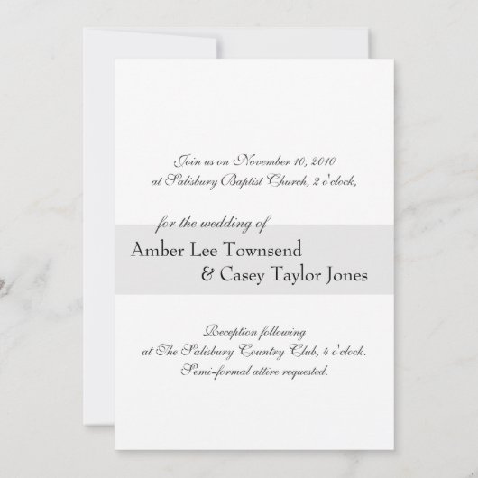 Classic Damask Wedding Invitations, Ebony Kaart (Achterkant)
