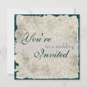 Classic Damask Wedding Invitations Kaart (Voorkant)