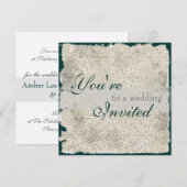 Classic Damask Wedding Invitations Kaart (Voorkant / Achterkant)