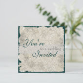 Classic Damask Wedding Invitations Kaart (Staand voorkant)