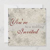Classic Damask Wedding Invitations Kaart (Voorkant)