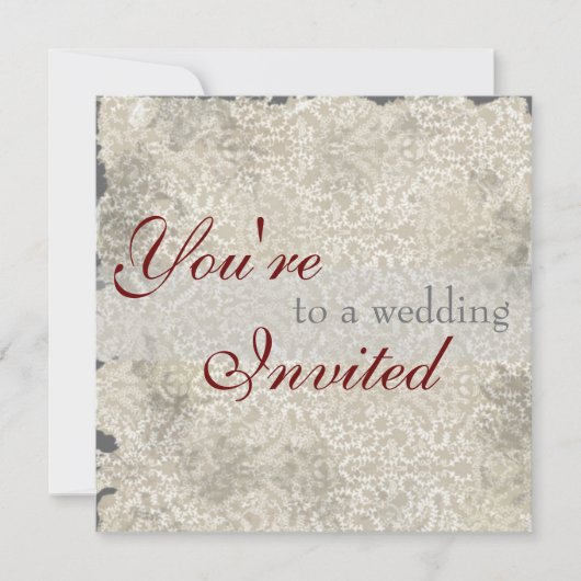 Classic Damask Wedding Invitations Kaart (Voorkant)