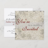 Classic Damask Wedding Invitations Kaart (Voorkant / Achterkant)