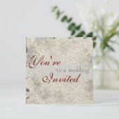 Classic Damask Wedding Invitations Kaart (Staand voorkant)