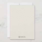 Classic Damask Wedding Photo Invitting - Cream Kaart (Achterkant)