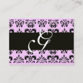 CLASSIC DAMASKQUARE MONOGRAM, Roze Visitekaartje (Achterkant)