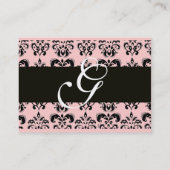 CLASSIC DAMASKQUARE MONOGRAM, Roze Visitekaartje (Achterkant)