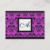 CLASSIC DAMASKSQUARE MONOGRAM, paars, violet Visitekaartje (Achterkant)