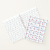 Classic Dames Blauw Wit Roze Ginger Jars Initiaal Notitieboek (Binnen)