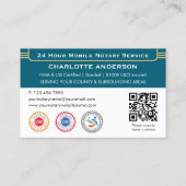 Classic Dank u Notaris Openbare foto QR-code Blauw Visitekaartje (Achterkant)