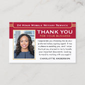 Classic Dank u Notaris Openbare foto QR Code Rood Visitekaartje (Voorkant)