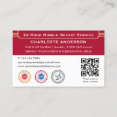 Classic Dank u Notaris Openbare foto QR Code Rood Visitekaartje (Achterkant)