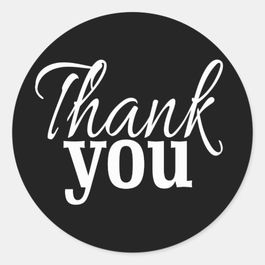 Classic Dank u Stickers | Zwarte en witte zegels (Voorkant)