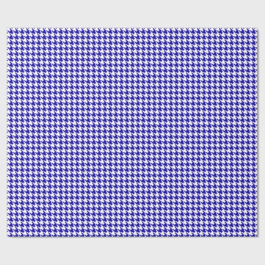 Classic Dark Blue and White Houndstooth Pattern Cadeaupapier (Vlak)
