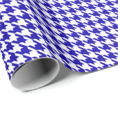 Classic Dark Blue and White Houndstooth Pattern  Cadeaupapier (Rol Hoek)