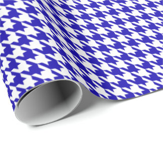 Classic Dark Blue and White Houndstooth Pattern Cadeaupapier