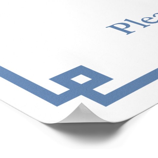 Classic Dark Blue Boy Baby shower Party Welcome Poster (Hoek)