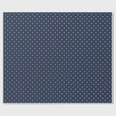 Classic Dark Blue Polka Dot  Wrapping Paper Roll Cadeaupapier (Vlak)