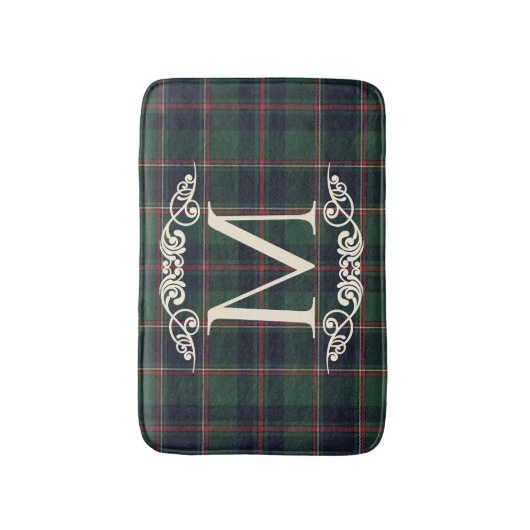 Classic Dark Blue Red Green Plaid Pattern Badmat (Voorkant Verticaal)