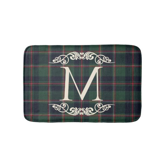 Classic Dark Blue Red Green Plaid Pattern Badmat (Voorkant)
