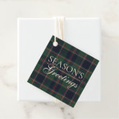 Classic Dark Blue Red Green Plaid Pattern Bedankjes Labels (In situ)